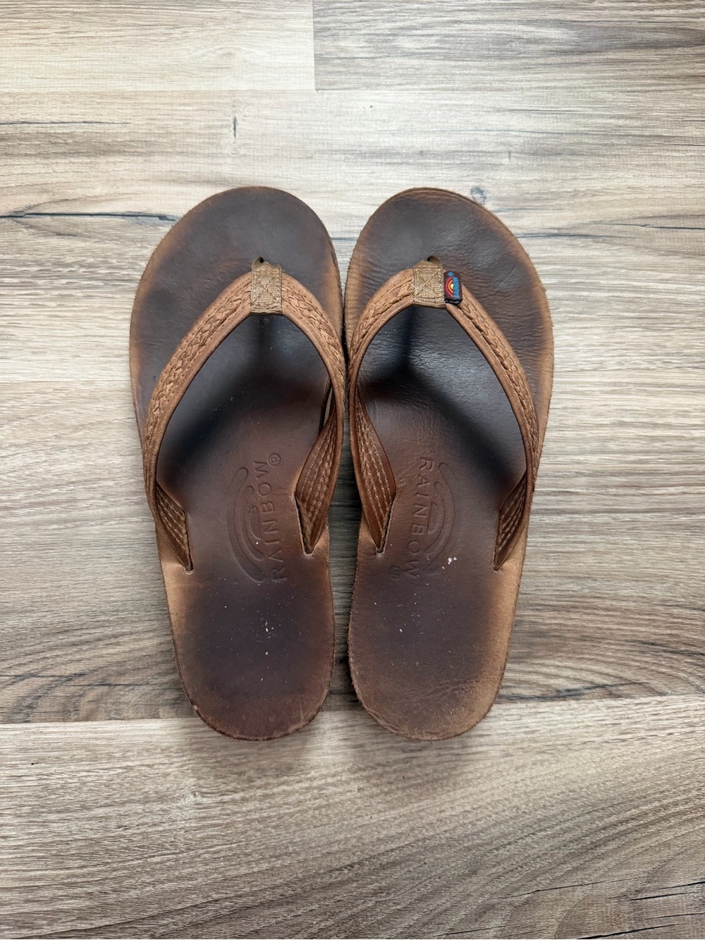 rainbow flip flops
